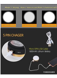 Generic LED Camping Light, Rechargeable & Portable Tent Light, ,3 Light Modes,1200mAh Power Bank,with Magnet Base,Electric Lantern Flashlight for Camping/Hiking/Fishing/Hurricane/Emergency(2 Packs)  - Image 5