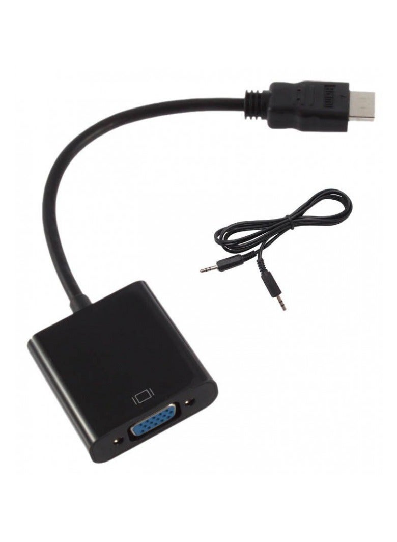 HDMI Male to VGA Female Video Converter Cable with Audio for Computers DVDs HDTVs 1080P