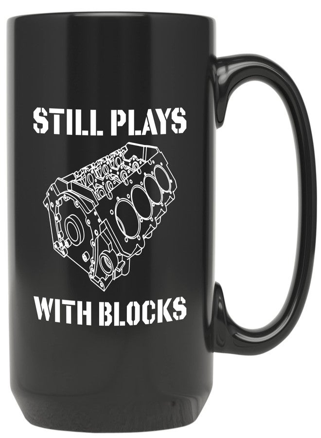 Artisan Owl Still Plays With Blocks Mechanic Coffee Mug – 15 oz Large Ceramic Cup Gift Essentials for Car & Truck Enthusiasts - Image 1