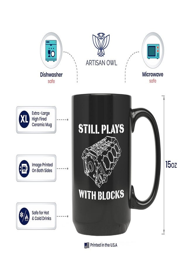 Artisan Owl Still Plays With Blocks Mechanic Coffee Mug – 15 oz Large Ceramic Cup Gift Essentials for Car & Truck Enthusiasts - Image 3