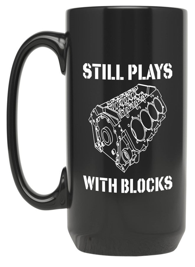 Artisan Owl Still Plays With Blocks Mechanic Coffee Mug – 15 oz Large Ceramic Cup Gift Essentials for Car & Truck Enthusiasts - Image 2