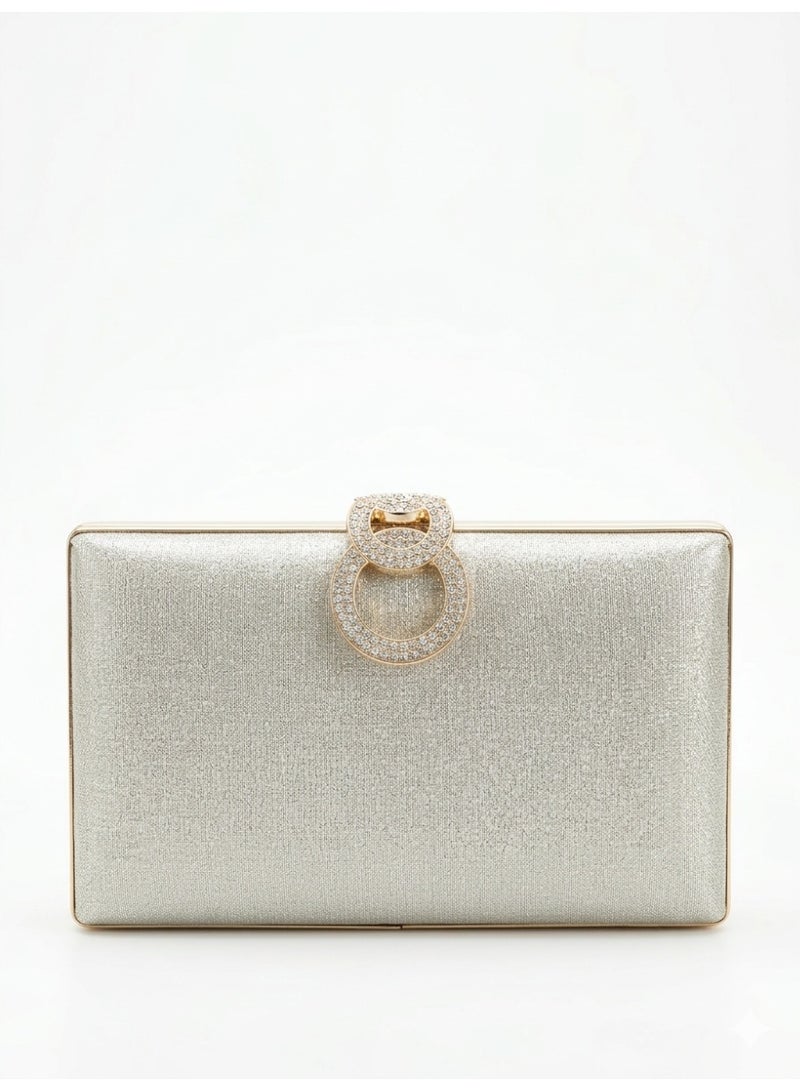 LIFESTYLISH crossbody evening bag Charmingly elegant with a circular lock ZS-9 - Gold - Image 3