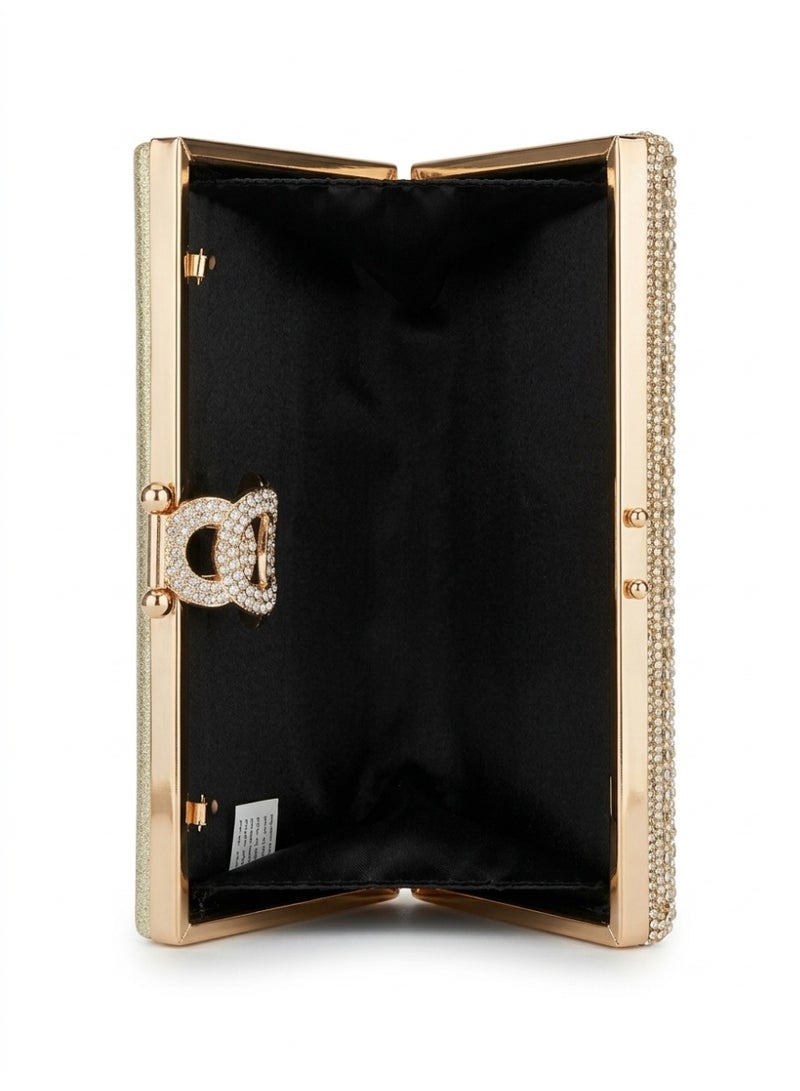 LIFESTYLISH crossbody evening bag Charmingly elegant with a circular lock ZS-9 - Gold - Image 4