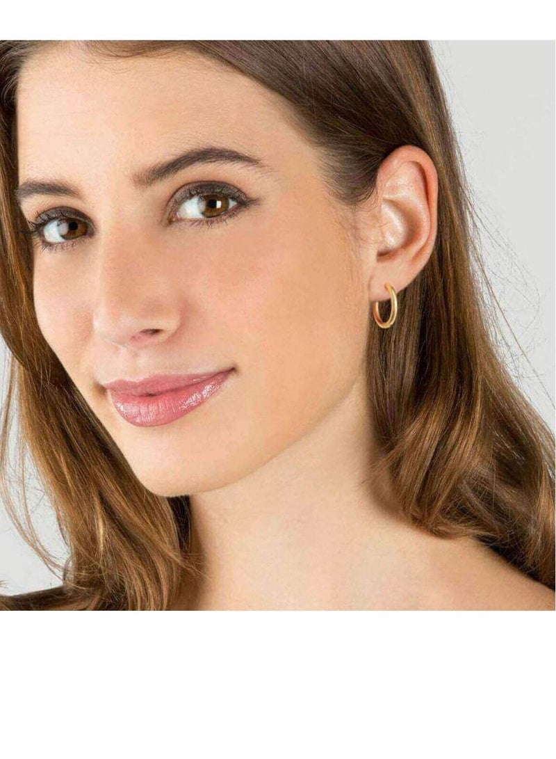 Y&D 5 Pairs Different Sizes Stainless Steel Hoop Earrings Set Medium For Women Men 8Mm 10Mm 12Mm 14Mm 16Mm  Endless Hinged Hoops Multiple Piercings - Image 4