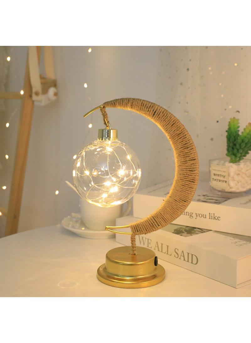 Ramadan Exquisite Decor LED Moon Night Light Without Battery Yellow-B - Image 1