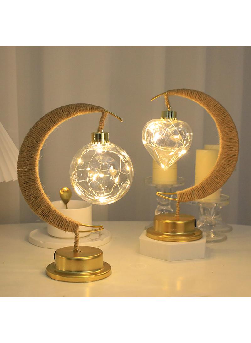 Ramadan Exquisite Decor LED Moon Night Light Without Battery Yellow-B - Image 4