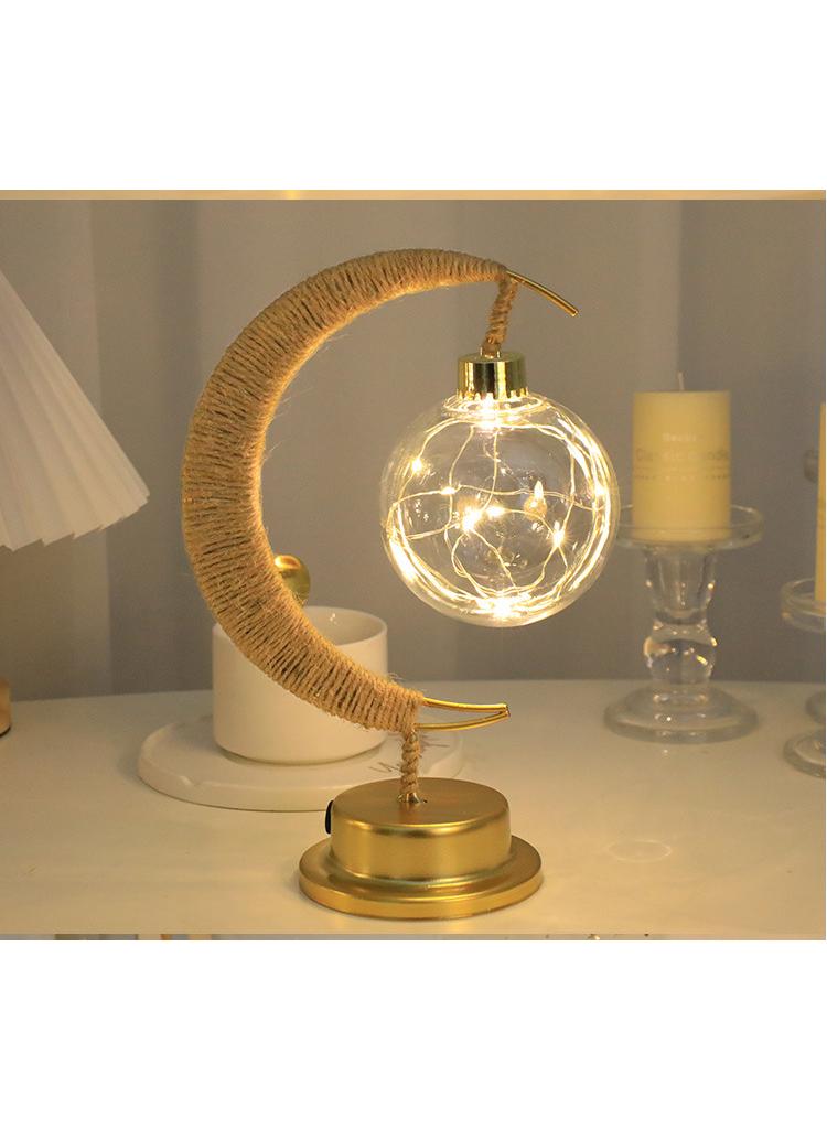 Ramadan Exquisite Decor LED Moon Night Light Without Battery Yellow-B - Image 3