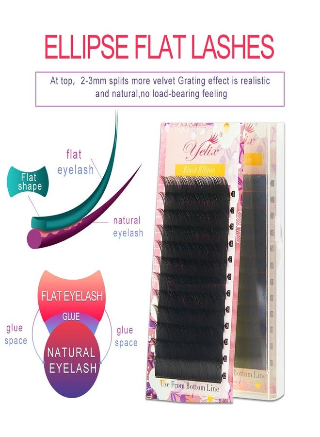YELIX Flat Eyelash Extensions Black C/D Curl 8-15mm Mixed Length, Easy to Apply Soft Flat Lash Extensions Suitable for Long-Lasting Wear for Salon Lash Artists (0.2 Thickness 8-15mm, D Curl) - Image 2