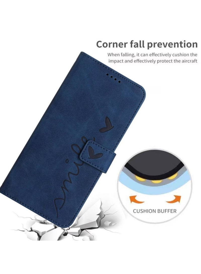 Wallet Case For Tecno Spark 10C Leather Flip Cover With Card Slots Kickstand Magnetic Closure Shockproof Blue - Image 2