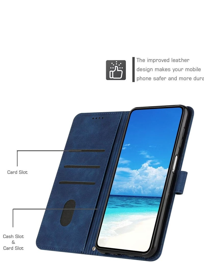 Wallet Case For Tecno Spark 10C Leather Flip Cover With Card Slots Kickstand Magnetic Closure Shockproof Blue - Image 4