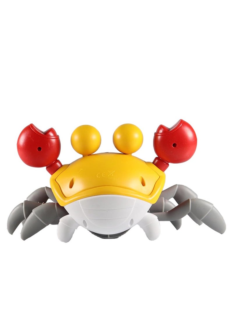 لعبة اطفال ، لعبة سرطان البحر المشي ، لعبة تفاعلية موسيقية لسرطان البحر للأطفال فوق سنة 3 سنوات ، رفيق الزحف الموسيقية والتفاعلية والتعليمية ، مناسبة كهدية عيد ميلاد للاولاد والبنات - اصفر - Image 3