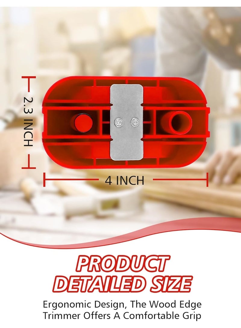 Zikra Quad Trimme Edge Banding Trimmer, With Tungsten Carbide Blades, Veneer Edge Band Trimmer for Wood Veneer, Woodworking Projects (Furniture and Cabinet Making), Red - Image 2