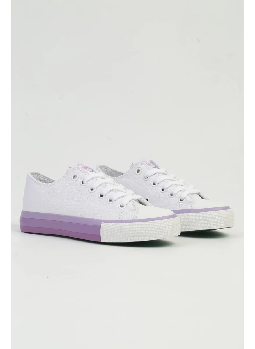 يونايتد كولورز أوف بينتيون Benetton Benetton® Imported White Lilac Women's Sports Shoes BNI-10031