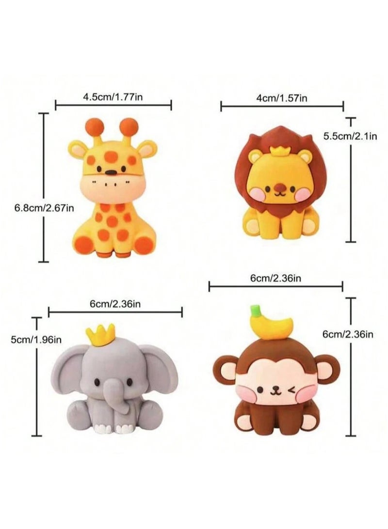 Birthday Decoration – Cake Toppers and Picks Set Perfect for birthdays and parties, featuring a "Happy Birthday" message and cute jungle animal designs. Set includes 9 pieces - Image 3