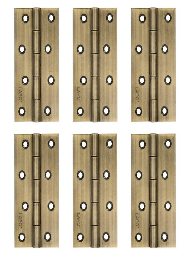 LAPO Door Butt Hinges, 5 Inch x 12 Gauge/2.5mm Thickness, Premium Stainless Steel Hinges, Effortless Door Movement, Ideal for Main Door & Hotel Use, 5 Year Warranty, Antique Finish, Pack of 6 - Image 1