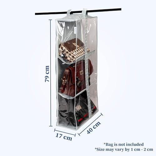 Homestrap Handbag Hangease 3 Layer Bag Organizer Cover for Handbags|Transparent Storage Bag - Image 2