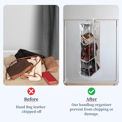 Homestrap Handbag Hangease 3 Layer Bag Organizer Cover for Handbags|Transparent Storage Bag - Image 5