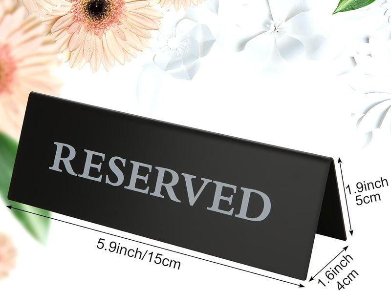 SENENQU 20 PCS Reserved Table Sign Acrylic Table Tent Wedding Sign Guest Reservation Double Sided Table Stand Seat Sign Reserved Seating Signs for Restaurant Wedding Chairs 6 x 2 Inch - Image 2