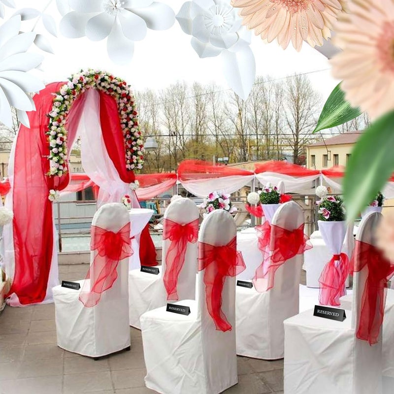 SENENQU 20 PCS Reserved Table Sign Acrylic Table Tent Wedding Sign Guest Reservation Double Sided Table Stand Seat Sign Reserved Seating Signs for Restaurant Wedding Chairs 6 x 2 Inch - Image 5
