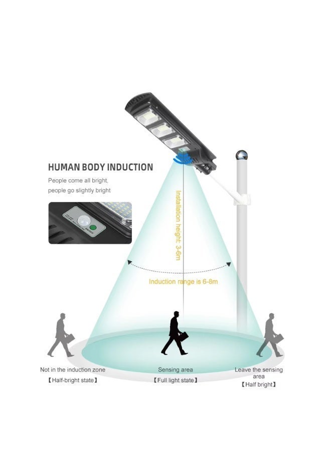 أوكيلي للإضاءة كشاف شارع بالطاقة الشمسية IP66 – كشاف ليد خارجي متكامل مع ريموت وحساس حركة (إضاءة صفراء, 250 واط) - Image 3