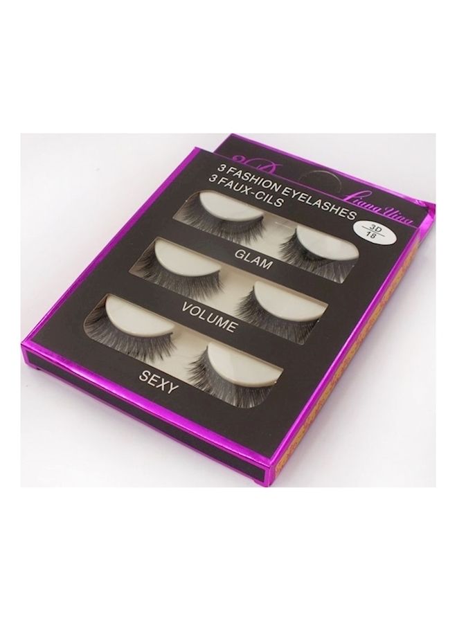 NIBEMINENT 6-Piece 3D False Eyelashes Black - Image 1