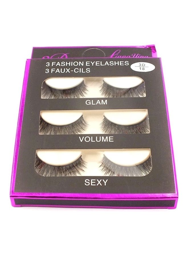 NIBEMINENT 6-Piece 3D False Eyelashes Black - Image 2