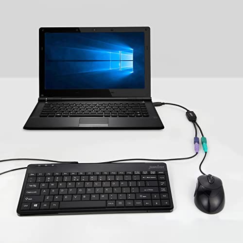 Perixx PERIPRO-401 PS2 to USB Adapter for Keyboard and Mouse - Built-in USB Controller - Black - Image 4