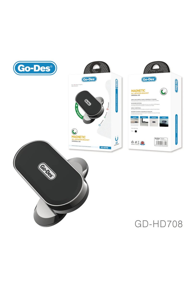 جو-ديز حامل مغناطيسي للهاتف والكمبيوتر اللوحي من ، مصنوع من سبائك الألومنيوم، يدور بزاوية 360 درجة، مناسب للسيارة والمنزل والمكتب - Image 2