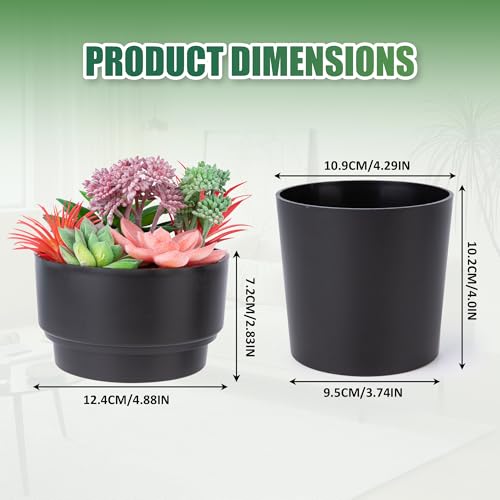 BarGifts Black Flower Pot Diversion Safe, Secret Storage Hidden Safe Box Keep Your Valuables Safe Like Money, Keys, and Jewelry- Includes Plants - Image 3