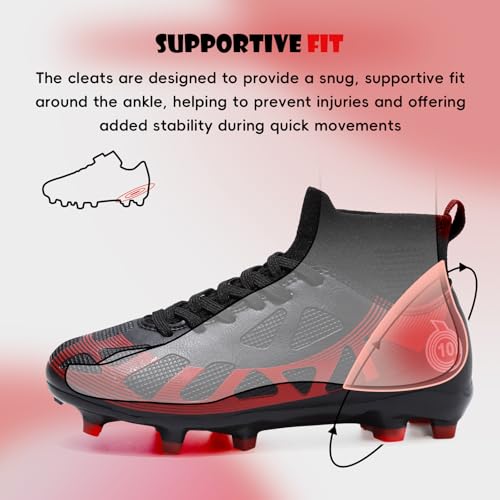 WOwallet Boys Soccer Cleats Girls Kids Football Shoes Athletic Outdoor Soccer Shoes for Baseball Cleats Softball Cleats Professional Training Sneaker Football Boots - Image 4