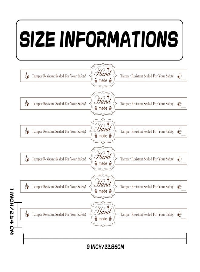 SMARSTICKER Food Retail Package Seal Stickers 9x1 Inch Safe Secure Tamper Evident Lids Proof Labels 200 Pcs for Freshness Labels for Handmade Crafted Baking (White) - Image 2
