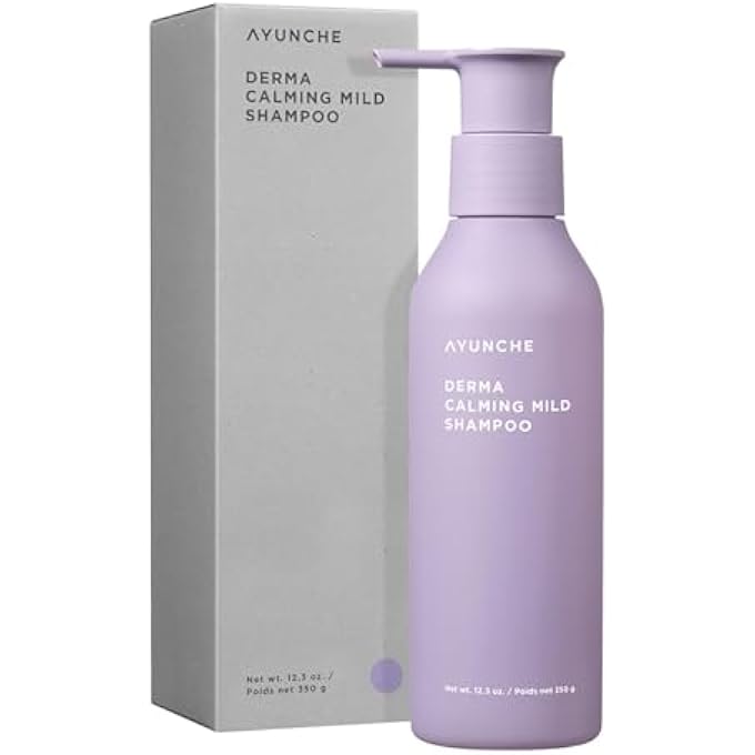 AYUNCHE Derma Calming Shampoo 11 fl. oz. [For Dry & Sensitive Scalp] | Gentle Hydrating Scalp Care | Strengthen Scalp Barrier | Vegan Shampoo | Korean Salon Brand