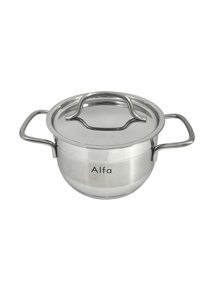 ALFA ALFA Casserole 16x10 cm 1.9L – Premium Stainless Steel, Non-Stick, Oven Safe Pot for Baking, Roasting, and Cooking  - Image 1