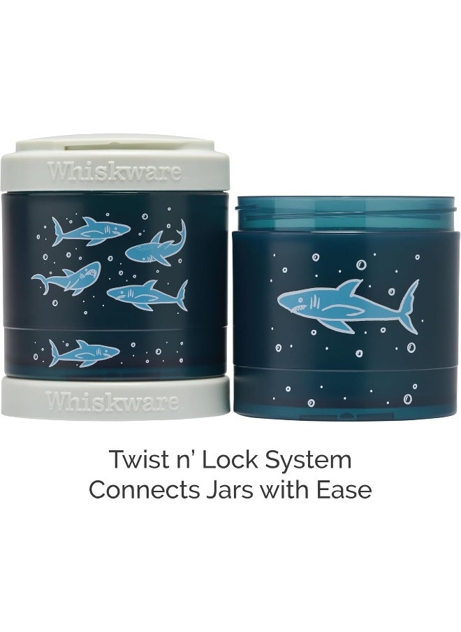 Whiskware Whiskware Sharks Stackable Snack Containers for Kids and Toddlers, 3 Stackable Snack Cups for School or Travel  - Image 2
