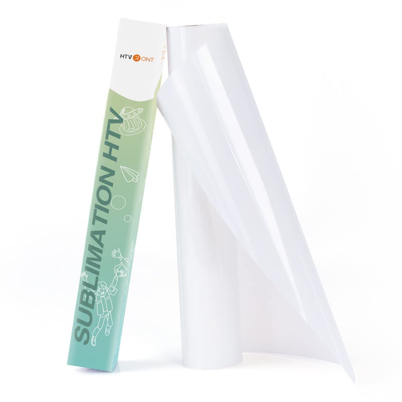 HTVRONT Clear Sublimation HTV Matte - 12" X 5FT Upgraded Sublimation Vinyl - Wash Durable Clear Dye Sub HTV for Light-Colored Cotton Fabric - Image 1