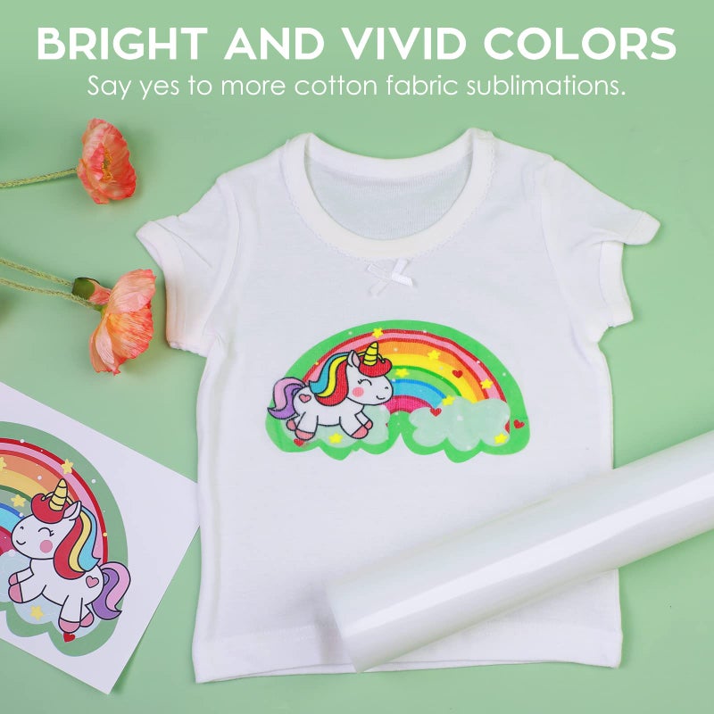 HTVRONT Clear Sublimation HTV Matte - 12" X 5FT Upgraded Sublimation Vinyl - Wash Durable Clear Dye Sub HTV for Light-Colored Cotton Fabric - Image 3