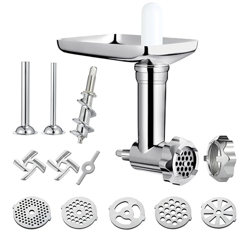 Aligat Metal Food Grinder Attachment for KitchenAid Stand Mixers Includes Sausage Stuffer Tubes,Durable Meat Grinder Food Processor Attachment for kitchenAid,with a Wealth of Accessories - Image 1