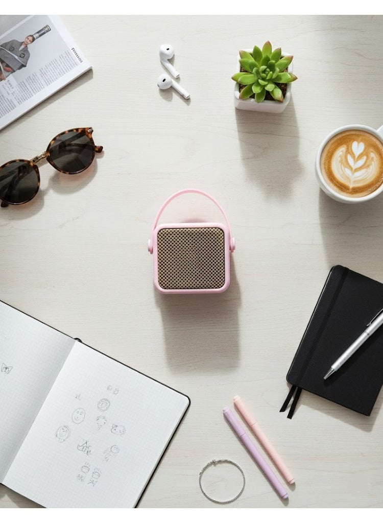 سبيكرمحمول صغير kisonli s1 بقدرة 5 وات مع بطارية 1500mAh وصوت قوي وصميم أنيق – Portable Mini Speaker- لون بينك - Image 3