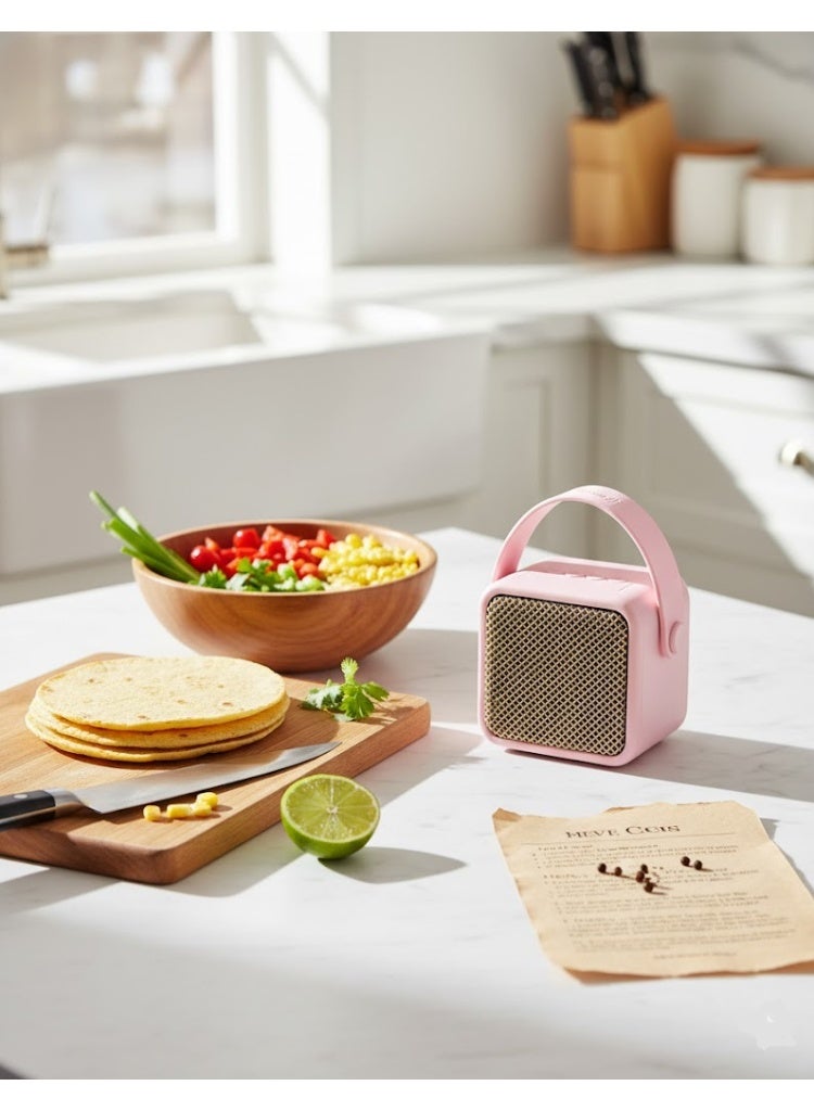 سبيكرمحمول صغير kisonli s1 بقدرة 5 وات مع بطارية 1500mAh وصوت قوي وصميم أنيق – Portable Mini Speaker- لون بينك - Image 4
