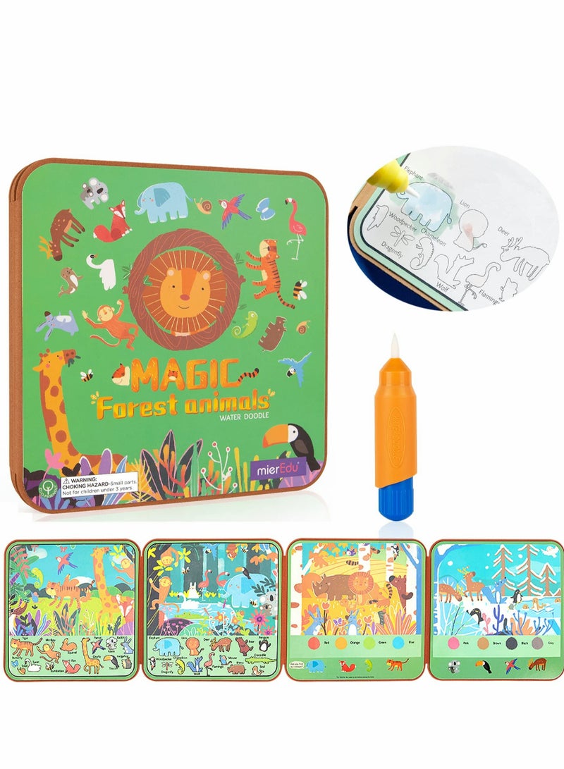 Excefore Water Magic Colouring Book, Magic Painting Books with Water, Painting Books for Kids, Travel Toys for Toddlers on Plane, Educational Gifts for Children Toddler Ages 3+ Years - Forest Animals  - Image 1