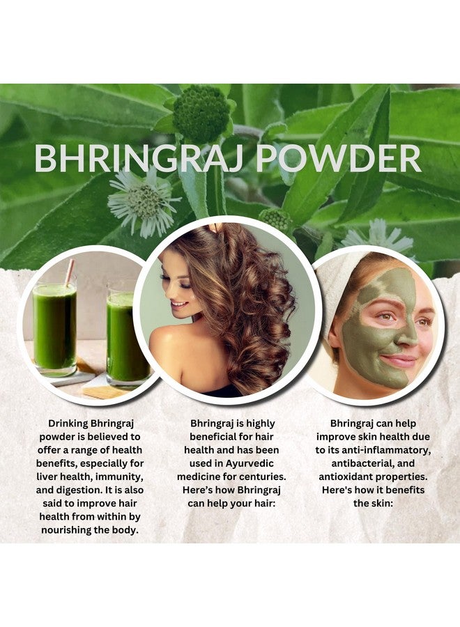 هيربس بوتيانيكا مسحوق الأعشاب بوتانيكا بهرينجراج العضوي إكليبتا ألبا كاذبة ديزي كاريسالانكاني بهرينجراجاسافا يغذي شعرك بشكل طبيعي من أجل أقفال مشعة 5.3 أونصة / 150 جم - Image 4