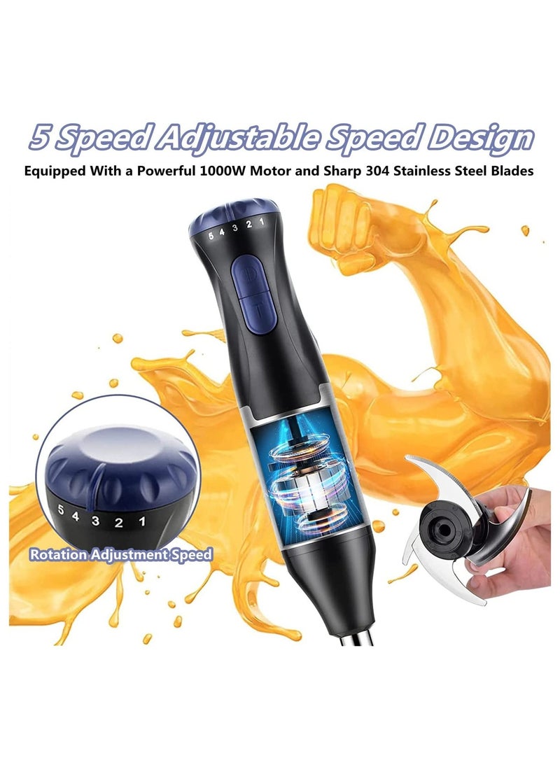 Gonice - Hand Blender,4-in-1 Handheld Blender,1000W Motor Immersion Immersion Blender,with Stainless Steel Stick Blender,Beaker,Chopper and Whisk for Baby Food,Smoothie, Sauces,Puree - Image 1