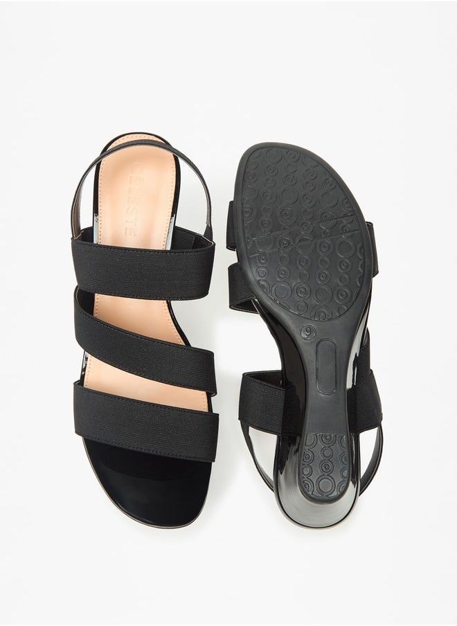 Celeste - Women's Strappy Slip-On Sandals with Wedge Heels - Image 1