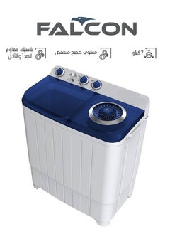 Falcon Twin Tub Washing Machine - Top Load - 7 kg - White - Blue Cover - FL807TW  - Image 1