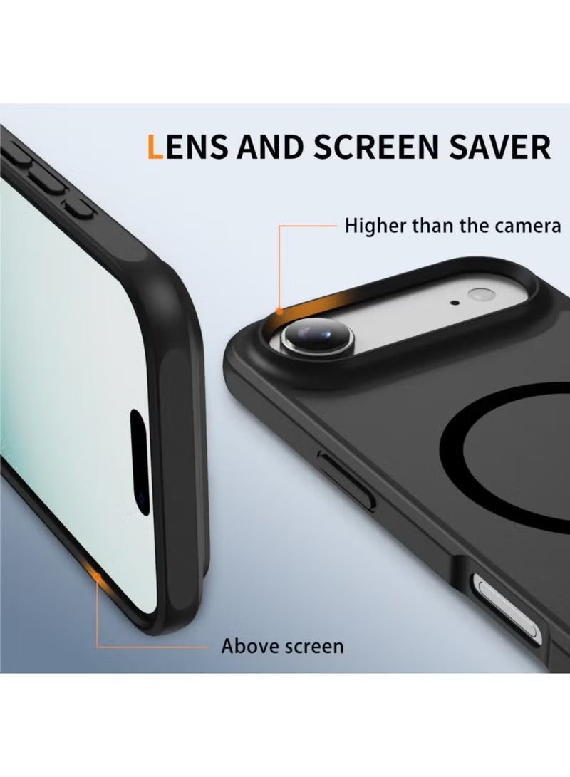 جاجيك Magnetic Case for iPhone Air Compatible with MagSafe | Mil-Grade Drop Protection | Shockproof Slim Frosted Phone Cover | Anti-Scratch Durable Protective Case | Black Magnetic iPhone Air Cover for Everyday Use | Lightweight Slim Protective Shell - Image 3