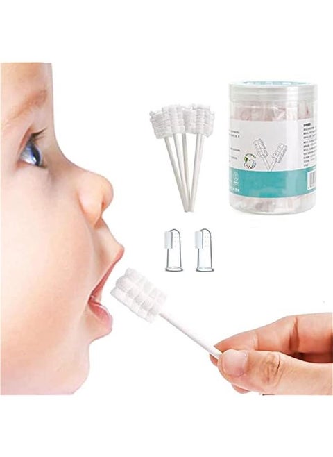 DMG Tongue Cleaning Baby, Baby Toothbrush Clean Baby Gums Disposable Tongue Cleaner Soft Gauze Toothbrush Infant Oral Cleaning Stick, Tongue Cleaner Care for 0-36 Months Baby tongue cleaning