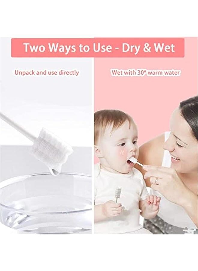 DMG Tongue Cleaning Baby, Baby Toothbrush Clean Baby Gums Disposable Tongue Cleaner Soft Gauze Toothbrush Infant Oral Cleaning Stick, Tongue Cleaner Care for 0-36 Months Baby tongue cleaning