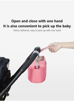 Occuwzz Baby stroller bag multifunctional universal large capacity pink baby stroller storage bag stroller mobile phone bag suitable for outdoor  - Image 5