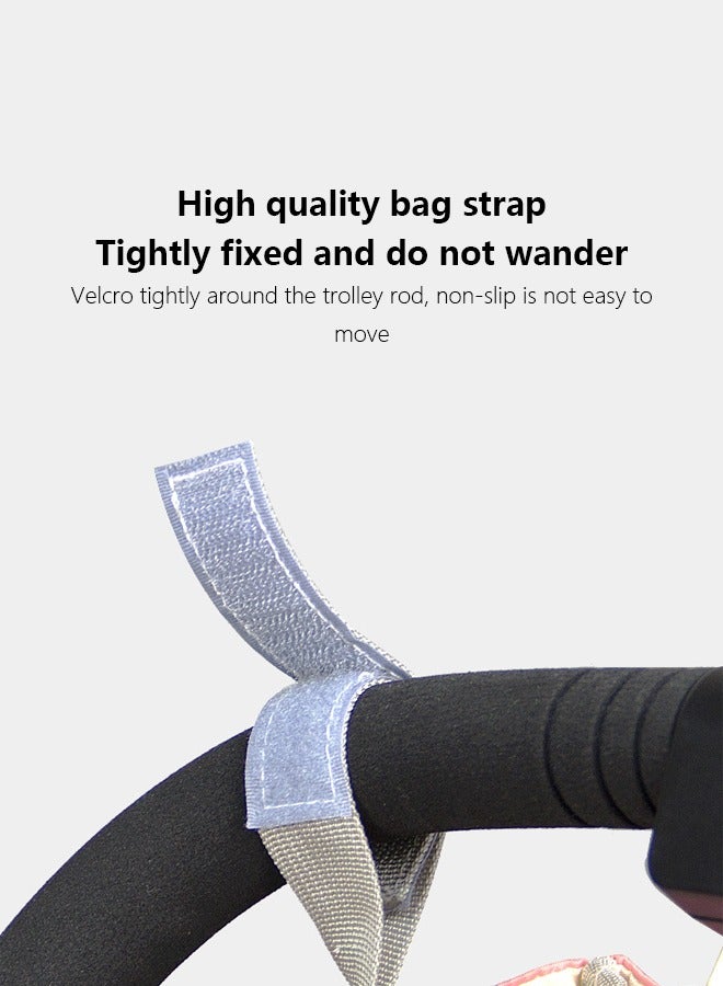 أوكيوز حقيبة عربة أطفال متعددة الوظائف عالمية ذات سعة كبيرة وردية اللون حقيبة تخزين عربة أطفال حقيبة هاتف محمول مناسبة للخارجية - Image 5