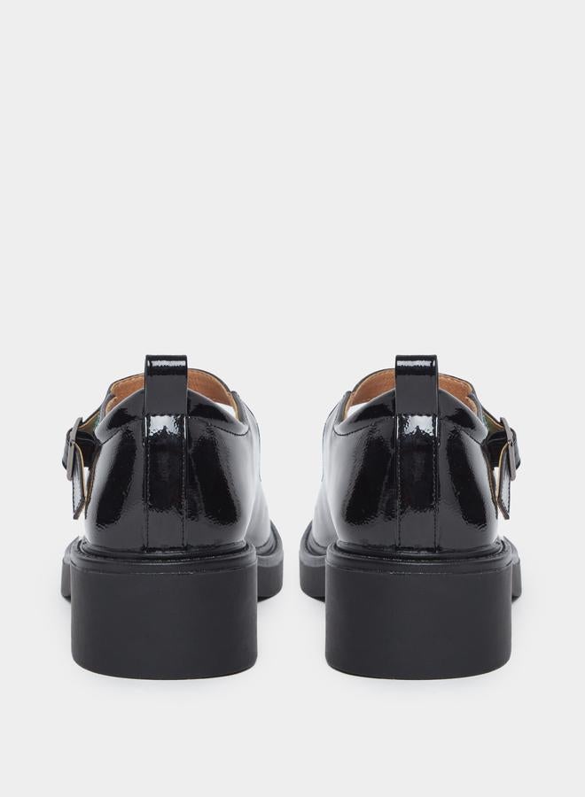 ستايلي حذاء ماري جين جلد أسود - Image 4